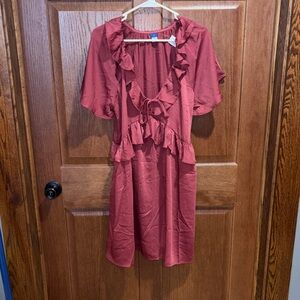 Old Navy Ruffled Rust Dress